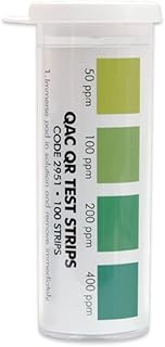 LaMotte Insta-Test 2951 QAC Sanitizer Test Paper, 50-400ppm Range (Vial of 100 Strips)