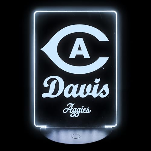 UC Davis Aggies Acrylic LED Night Light with Remote and USB Plug in Officially Licensed Single
