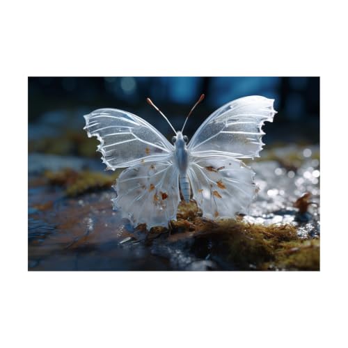 Arte de pared divertido para baño, cuadros decoracion salon con animales y mariposa transparente