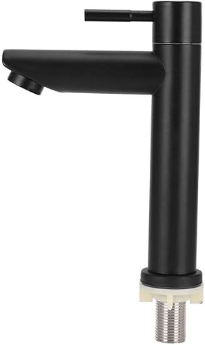 Miniatura 6 de Crisis Grifo de agua de lavabo frío, grifo de cocina de acero inoxidable negro, sin óxido y sin fugas de agua, configuración de burbujeador, para