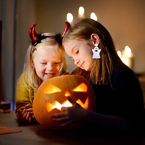 Halloween Beaded Earrings Set Spooky Boo Pumpkin Ghost Earrings for Women Candy Corn Trick Treat Drop Dangle Earrings for Cosplay Costume Parties Holiday Gifts3