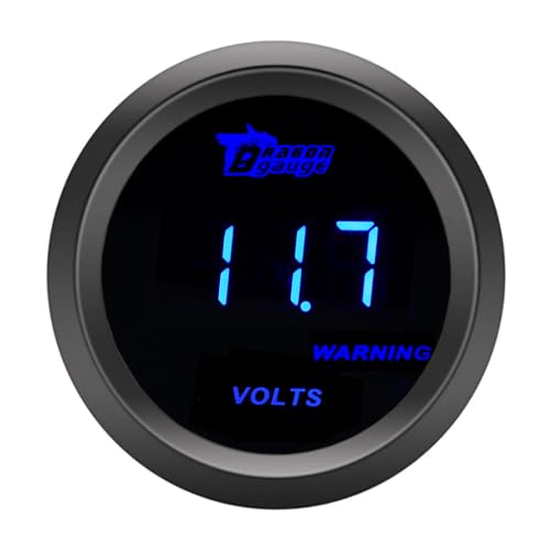 ETOPARS Universelle Voiture Jauge de Tension 2 Pouces 52mm Voltmètre Jauge Numérique Tension Manometre Bleu Lumière Indicateur Voltmètre Testeur Instruments Volt