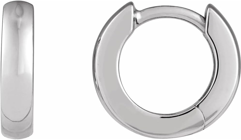 Solid 14k Yellow or White Gold Hinged Hoop Earrings