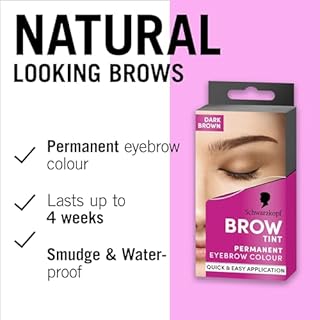 Schwarzkopf Brow Tint Permanent Eyebrow Colour Long Lasting - 4-1 Dark Brown