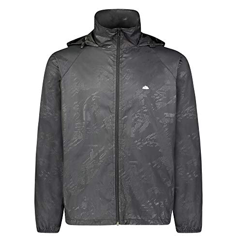 Wealers Mens Lightweight Jacket, Thin Waterproof Raincoat with UV Protect + Quick Dry Technology, Hooded Windbreaker with Portable Travel Pouch (Black, Medium)