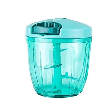 PENTOLE Vegetable Chopper with 5 Sharp Stainless Steel Blade, Anti Slip Silicone,Compact,Chopping Machine for Home Kitchen - 900 mL with 1 Plastic Whisker Blade (Green, Pack of 1)