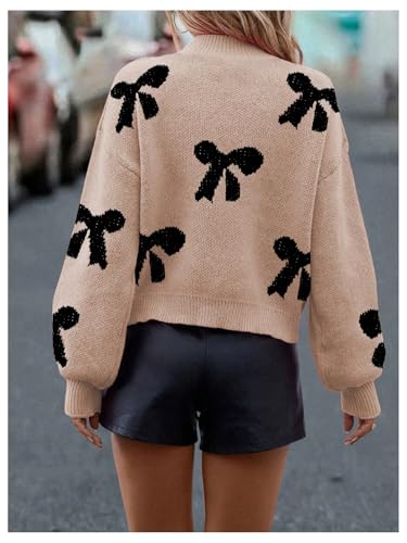 GORGLITTER Women's Heart Sweater Long Sleeve Knit Top Casual Crewneck Lightweight Sweaters2