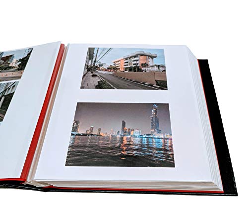 Self Adhesive Photo Album, Vegan Black Leather, 100 Pages 50 Sheets, Scrapbook, Wedding, Magnetic Sheet, Self Stick, 4x6, 5x7, 8x10, 8-1/2x11, Picture, Family, Large, Travel, Book, Portfolio