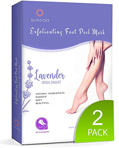 Foot Peel Masks Exfolianting for Soft Feet 2 Pack Exfoliating Booties for Peeling Off Calluses & Dead Skin, Repair Rough Heels for Men & Women Lavender 2 Pack