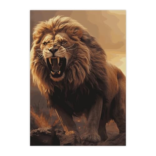 Autocollants mignons imperméables de lion en colère pour déco gourde - 2