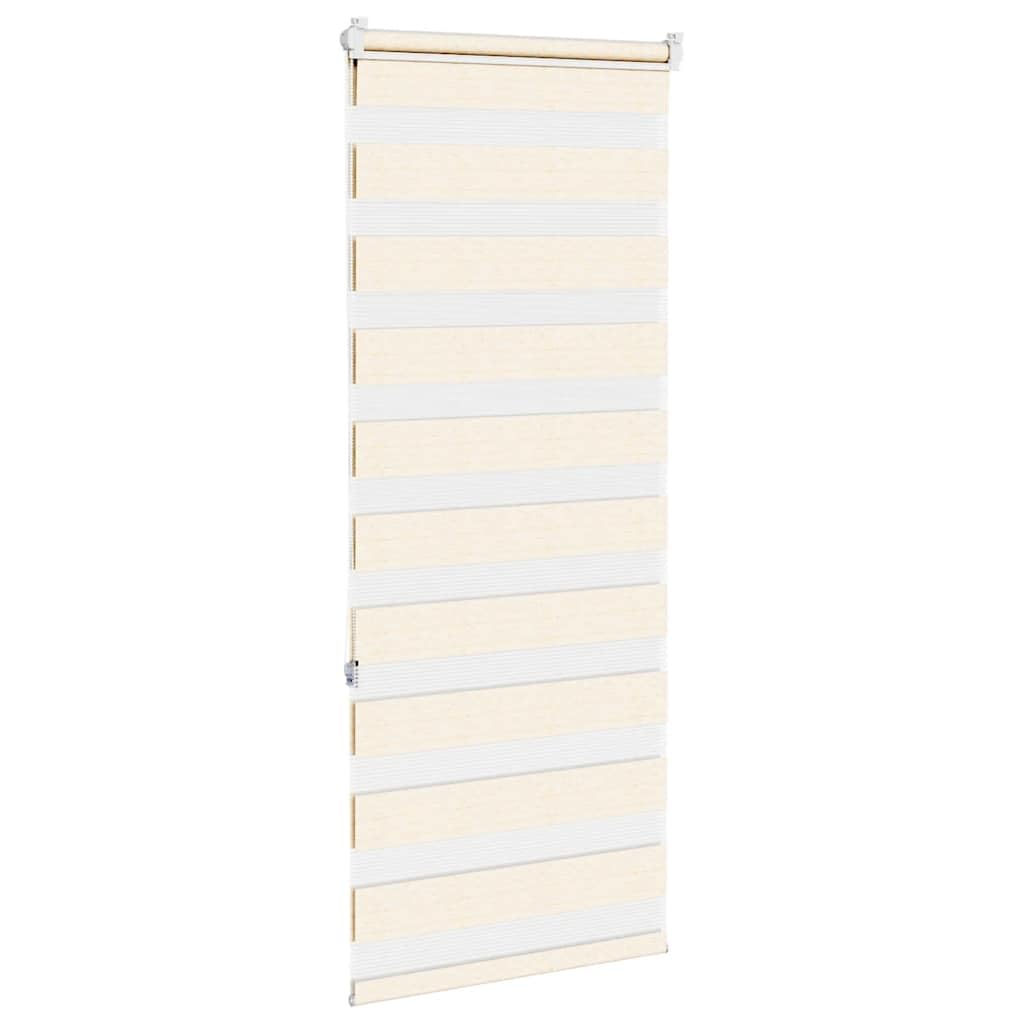 Tenda avvolgibile doppia beige marmorizzata 65 x 150 cm, larghezza tessuto 60,9 cm, tenda veneziana in poliestere zebrato, Klemmfix oscurante per finestra, protezione solare senza fori