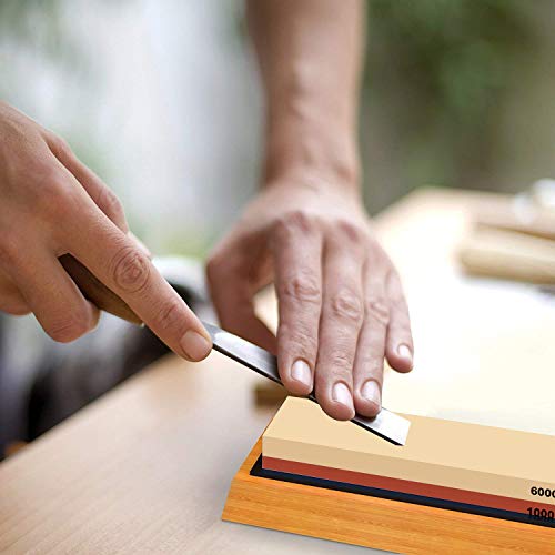 Premium Sharpening Stone Knife Sharpener Best Japanese Whetstone 1000/6000 Grit Wet Stone Kit for Kitchen Kamikoto Knives - Thumbnail 4