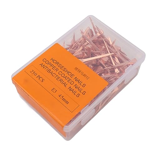 Image of EMUKOEP 250Pcs Horseshoe Nails Copper Plated Rustproof Equestrian Riding Equipment Pet Supplies (45mm E3)