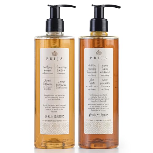 PRIJA Kosmetikset: Flüssigseife mit Ginsengextrakt + Haarshampoo mit Rucola 2x380ml (A)