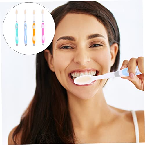 PACKOVE 4 Stück Ultraweiche Zahnbürsten für Erwachsene und Tragbare Reise Zahnbürsten Zufälligen Farben Ergonomisches Design für Bequemes Putzen Zufällige Farbe – Bild 4