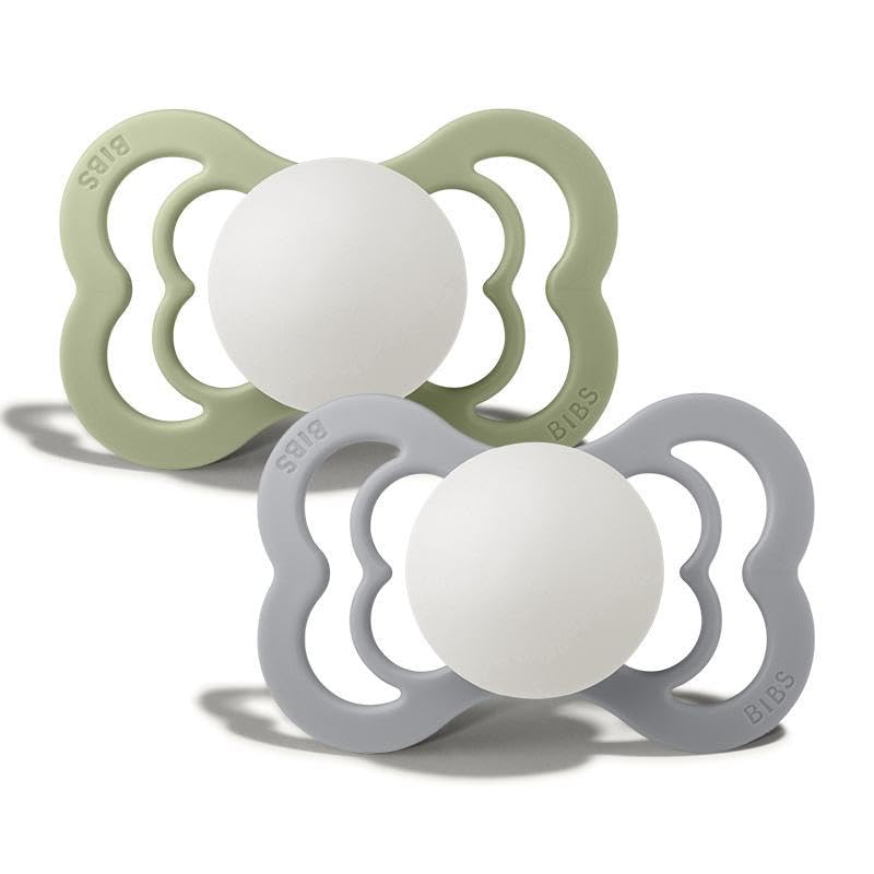 Image of Bibs Supreme Latex Pacifier for 0-6 Months Babies 2-Pieces, Size 1, Sage Night /Cloud Night