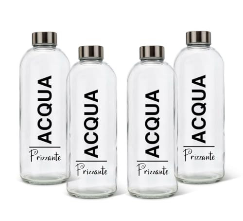 BrandPrint Set di 4 Bottiglie in Vetro Modello EOS, 1