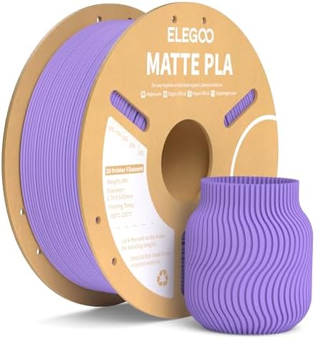 ELEGOO Matte PLA Filament 1.75mm Lavendel Lila 1KG, 3D Drucker Filament PLA | Sauber gewickeltes Filament, Einfach zu Bedienen, 1kg Kartonspule (2.2lbs) PLA Matte Filament für Meis