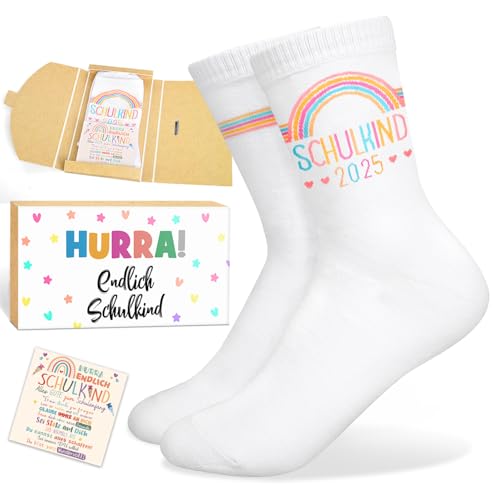 iZoeL Einschulung Geschenk Socken Mädchen Jungen 2025 Schulkind Baumwolle...