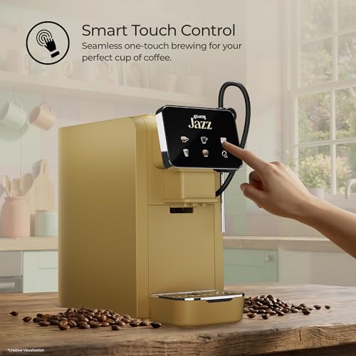 Image of ATLANTIS JAZZ Coffee Capsule Machine | Integrated Milk Dispensing | One-Touch Cappuccino, Latte, Espresso & Americano | Compatible with Nespresso | Home & Office | Smart Touch Control | Auto Clean