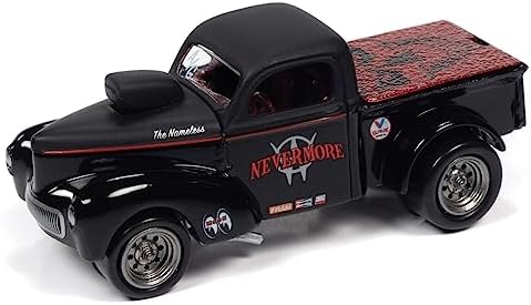 JLSF021B-5 Johnny Lightning 1941 Willys Gasser Pickup (Blacked Out) Gloss/Flat B image 4