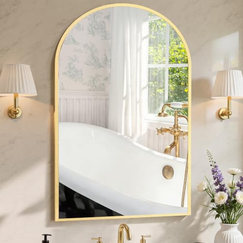 Image of Sweetcrispy 24 inchx36 inch Arched Bathroom Mirror, Bathroom Mirrors for Over Sink