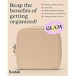 Embla Makeup Bag Travel Cosmetics Pouch and Toiletry Bag, Nylon Zipper Pouch Purse, Cute Make Up Organizer Storage Tote for Women Girls, Waterproof Travel Skincare Case, Small Makeup Bags, Sand - Image 5