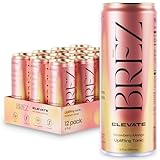 BRĒZ ELEVATE Cordyceps Mushroom Drink, Non-Infused Uplifting Tonic with Cordyceps, Guayusa, Maca & Ginseng, Vegan Adaptogen Drink for Focus, Drive & Mental Clarity, Strawberry Mango, 12 fl oz, 12 Pack