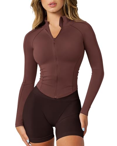 Image of GYM RAINBOW Womens Snatched Workout Jackets Lightweight Zip Up Slim Fit Gym Track Athletic Jackets with Thumb Holes
