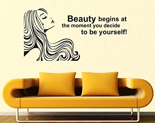HAPPYSTICKY Beauty Quotes Large Vinyl Wallsticker for Home Decoration (100 cm x 50 cm) 57-HAP-LM-3263