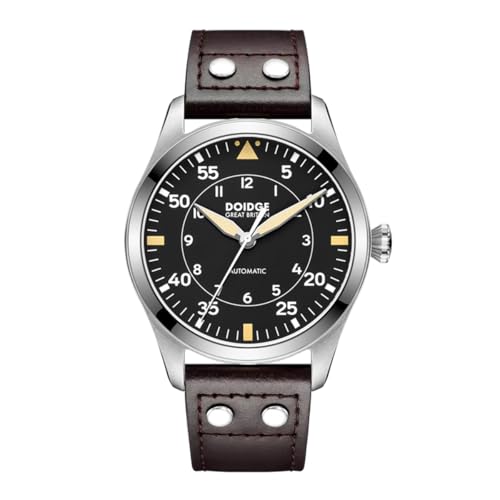 Boyarca Pilotenuhr, mechanisches Automatik-Uhrwerk, Flieger-Tauchuhren, Saphirglas, Herrenuhren, Schwarz