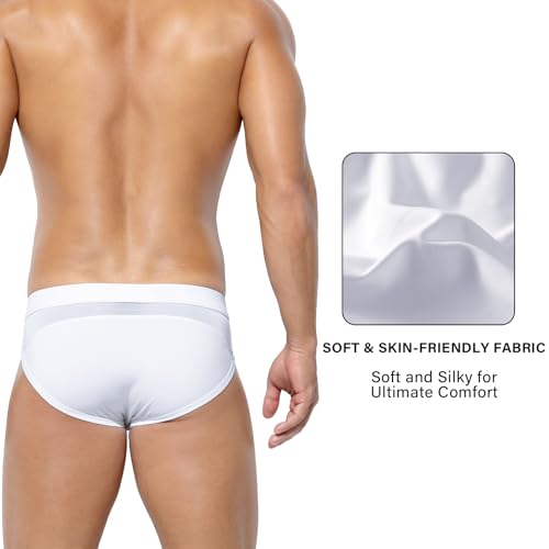 Casey Kevin Men's Sexy Briefs Mesh Breathable Low Rise Bulge Pouch Underwear3