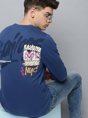 Image of SHOWOFFFF Men Printed Pullover Sweatshirt | Round Neck Full Sleeves Cotton Sweatshirt's for Mens | Slim Fit Regular Length Sweatshirts for Men's