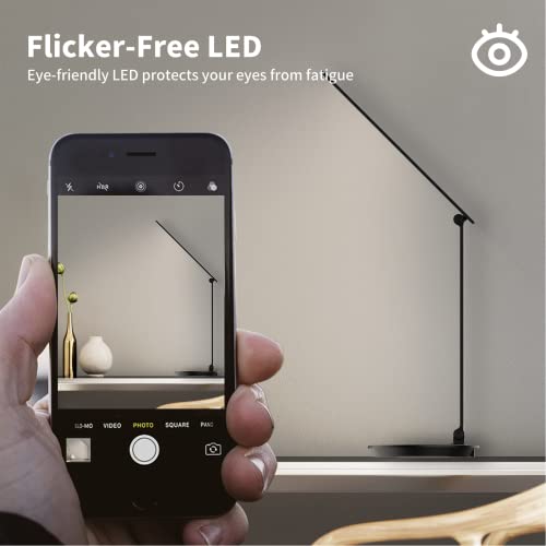 Mongery Led Desk Lamp, Table Lamp With Touch Control Usb Charging, Eye-Caring Desk Lamp Aluminum Multiple Angle Adjustments Led Light For Office, Home, Reading And More, Black #TOP3