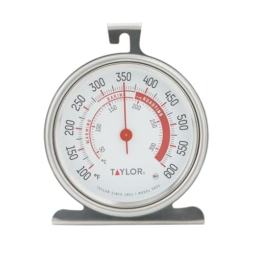 Termômetro de forno de cozinha Taylor 5932, mostrador de 8,2 cm, aço inoxidável, prata