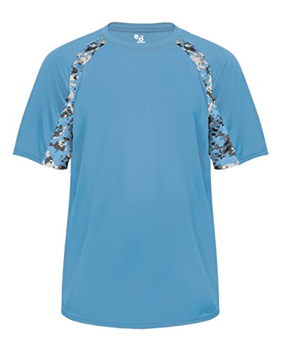 Badger Sport Columbia Blue Digi-Camo Adult MD Short Sleeve