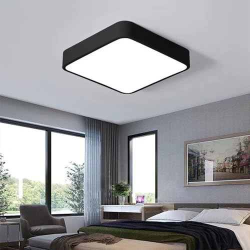 Plafonnier LED carré dimmable 64W noir grand format 61 cm - 2
