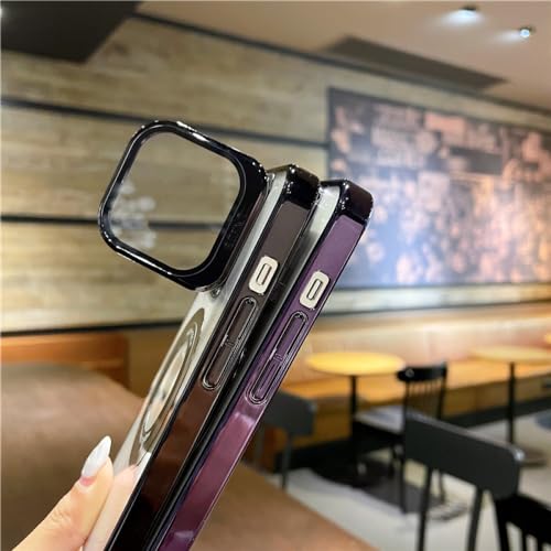 Coque iPhone 14 Pro Max transparente avec support d'objectif invisible et dos rigide argent - 4