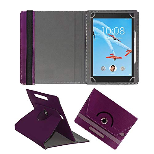Image of fastway rotating leather Flip Cover case for lenovo tab 4 8 tb-8504x tablet cover stand black (purple)