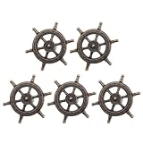 Outanaya Manopola per Mobili Stile Retrò in Lega di Zinco Oro, Set 5 Pezzi, Decorativa e Facile da Installare per Armadi e Dressing