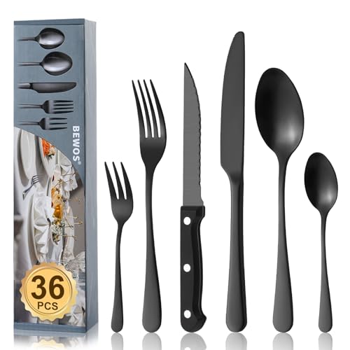 BEWOS Set Posate 36 Pezzi Acciaio Inox