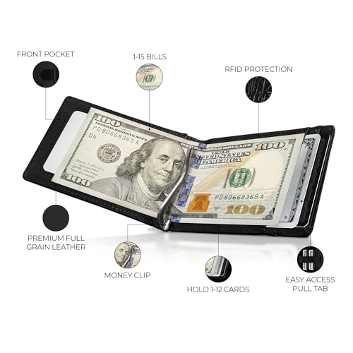 Kingly Trace Airtag Wallet for Men - Smart RFID Blocking Leather Wallet with Airtag Holder & Money Clip - Minimalist Trackable Design with Pull Tab - Secure Wallets2