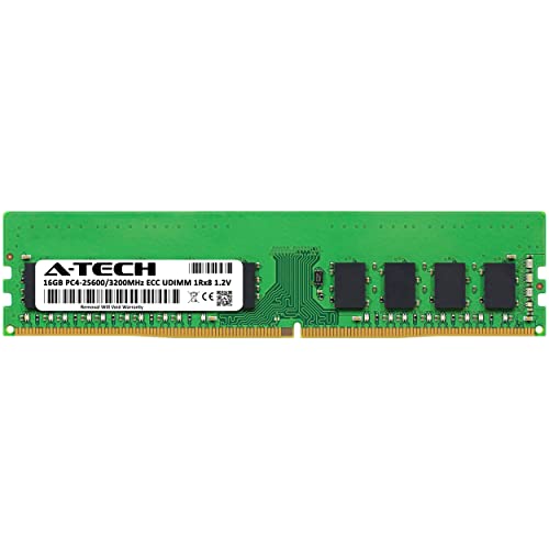 Image of A-Tech Server 16GB DDR4 3200MHz PC4-25600 ECC UDIMM 1Rx8 Single Rank 1.2V ECC Unbuffered DIMM 288-Pin Server & Workstation RAM Memory Upgrade Module (A-Tech Enterprise Series)