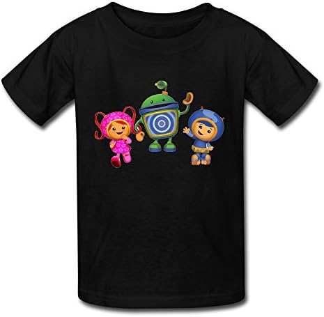 XFSHANG Youth Quotes 100% Cotton Team Umizoomi T-Shirt Black US Size L