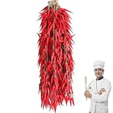 Decoración duradera: a diferencia de las verduras reales, estos pimientos artificiales de chile nunca se marchitan ni salen mal, lo que los convierte en una elección perfecta para la decoración de la cocina a largo plazo.