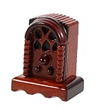 Design élégant : fabriquée avec une finition en bois riche, cette radio miniature ajoute une charme vintage à n'importe maison de poupée ou décoration intérieure, kit de maison de poupée miniature, radio de décoration intérieure rétro