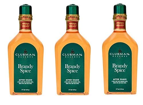[ NEW TRENDING PACK OF 3] CLUBMAN RESERVE BRANDY SPICE AFTER SHAVE 6 ounce ea ( A bold scent w brandied apple, mixed spice and musk notes)