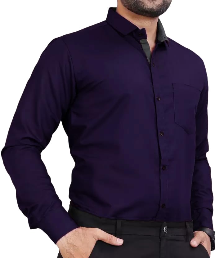 Image of Tee Projekt Premium Plain Cotton Shirt for Men | Cotton Shirt | Casual Shirt | Solid Shirt | Full Sleeves | Formal Shirt