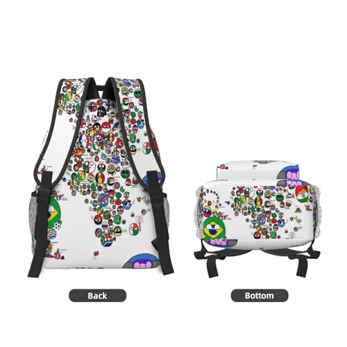 Polandball Countryball World Map Backpack large Capacity Bookbag Lightweight Cycling Outdoor Travel Bag For Women Men3