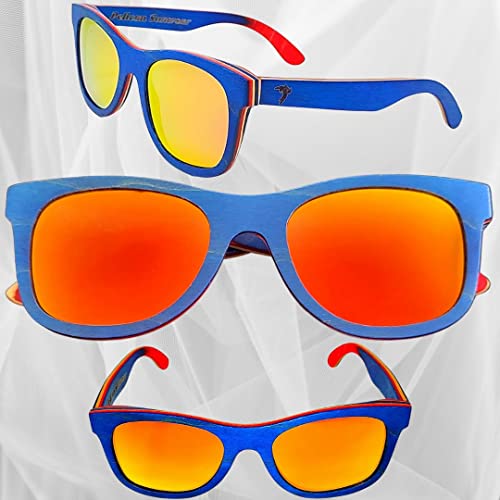 Image of Wood Sunglasses | Polarized | Vintage Wooden Frame | 100% UVA /UVB Protection | Bamboo Case | Men Women